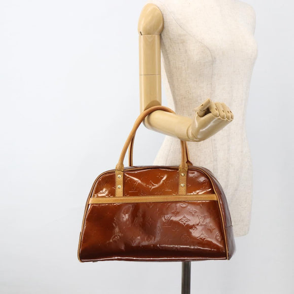 LOUIS VUITTON Monogram Vernis Tompkins Square Bag Bronze M91103 LV Auth BA11852