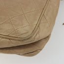 CHANEL Matelasse Chain Shoulder Bag Lamb Skin Beige Gold CC Auth BA11860-15