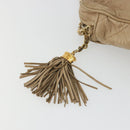 CHANEL Matelasse Chain Shoulder Bag Lamb Skin Beige Gold CC Auth BA11860-10