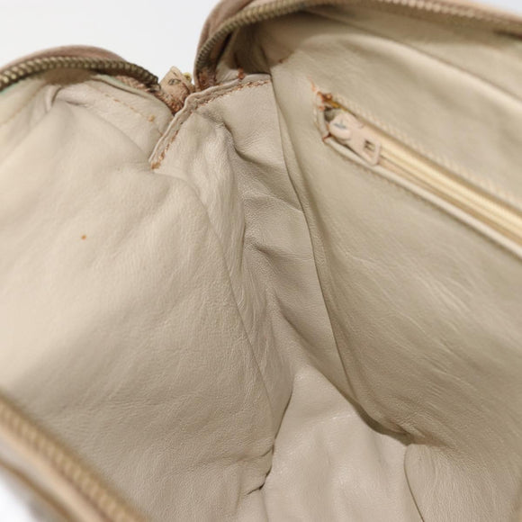 CHANEL Matelasse Chain Shoulder Bag Lamb Skin Beige Gold CC Auth BA11860