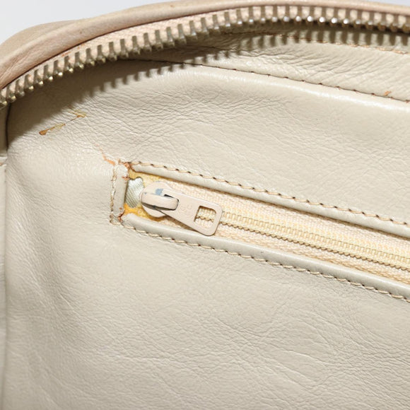CHANEL Matelasse Chain Shoulder Bag Lamb Skin Beige Gold CC Auth BA11860