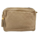 CHANEL Matelasse Chain Shoulder Bag Lamb Skin Beige Gold CC Auth BA11860-13