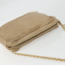 CHANEL Matelasse Chain Shoulder Bag Lamb Skin Beige Gold CC Auth BA11860-6
