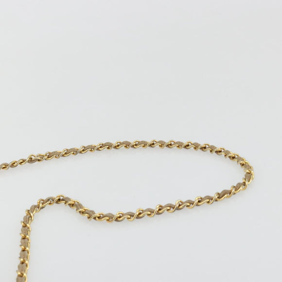 CHANEL Matelasse Chain Shoulder Bag Lamb Skin Beige Gold CC Auth BA11860