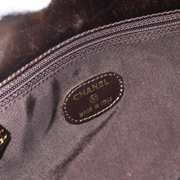 CHANEL Schoudertas Leer Bruin CC Auth BA11861A