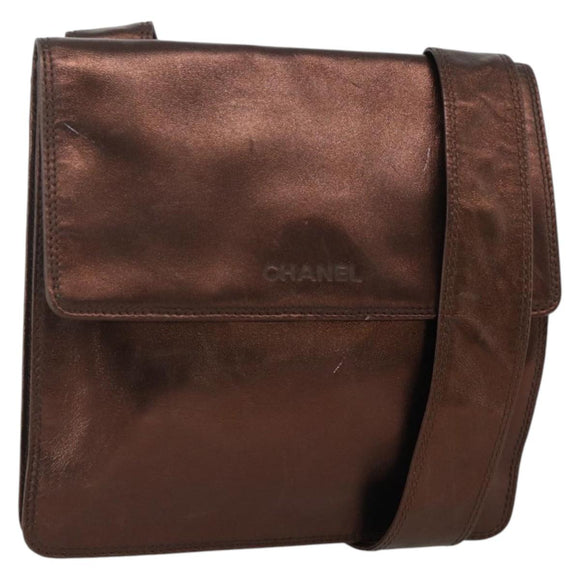 CHANEL Schoudertas Leer Bruin CC Auth BA11861A