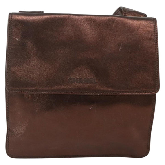 CHANEL Schoudertas Leer Bruin CC Auth BA11861A