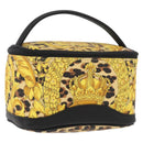 Gianni Versace Vanity Hand Bag PVC Yellow Gold Auth BA11862-1