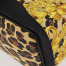 Gianni Versace Vanity Hand Bag PVC Yellow Gold Auth BA11862-11