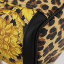 Gianni Versace Vanity Hand Bag PVC Yellow Gold Auth BA11862-12