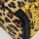 Gianni Versace Vanity Hand Bag PVC Yellow Gold Auth BA11862-13