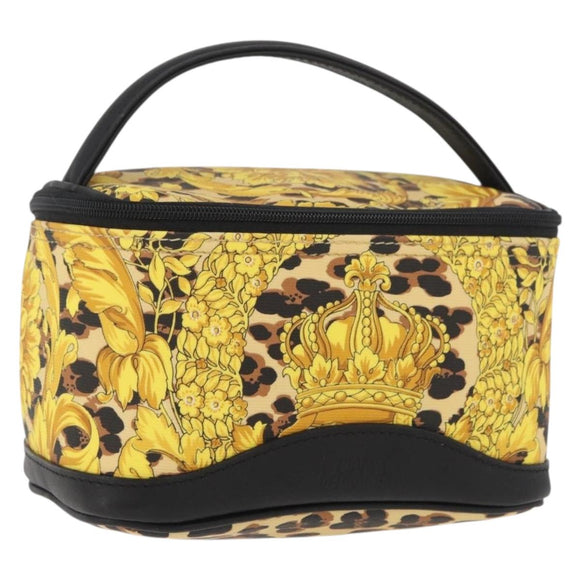 Gianni Versace Vanity Handtasche PVC Gelbgold Auth BA11862