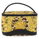 Gianni Versace Vanity Hand Bag PVC Yellow Gold Auth BA11862-2