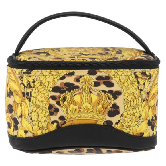 Gianni Versace Vanity Handtasche PVC Gelbgold Auth BA11862