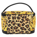 Gianni Versace Vanity Hand Bag PVC Yellow Gold Auth BA11862-3