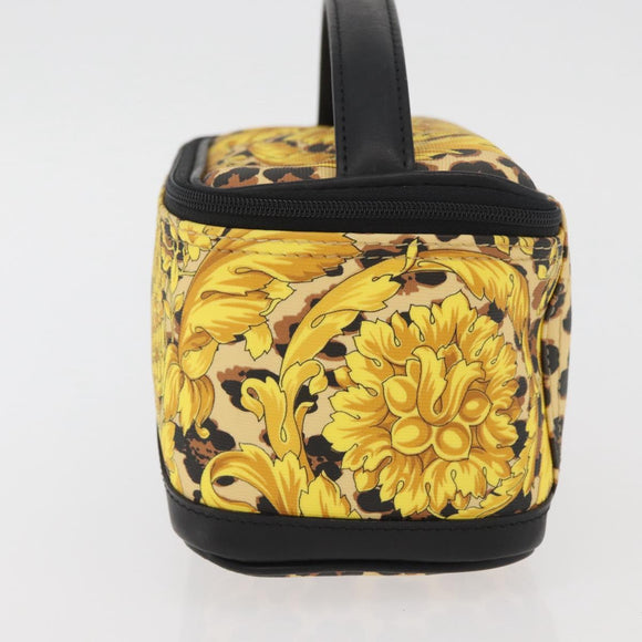Gianni Versace Vanity Handtasche PVC Gelbgold Auth BA11862