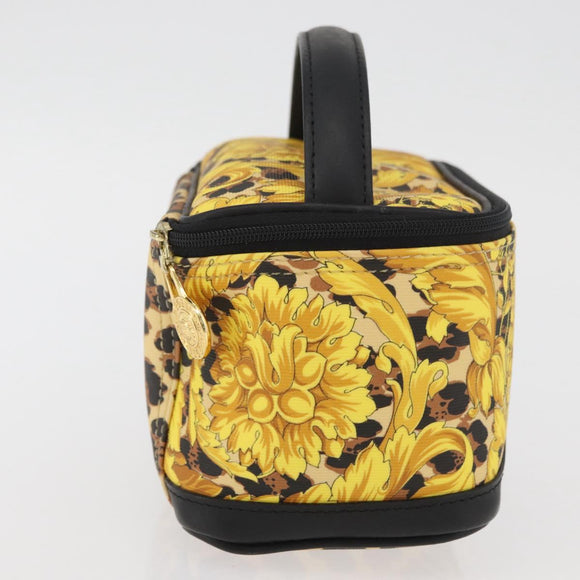 Gianni Versace Vanity Handtasche PVC Gelbgold Auth BA11862