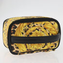 Gianni Versace Vanity Hand Bag PVC Yellow Gold Auth BA11862-6