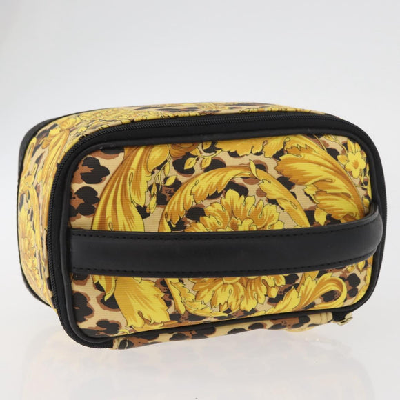 Gianni Versace Vanity Handtasche PVC Gelbgold Auth BA11862