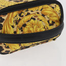 Gianni Versace Vanity Hand Bag PVC Yellow Gold Auth BA11862-7