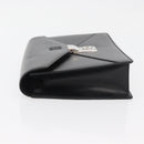 LOEWE Anagram Clutch Bag Leather Black Silver Auth BA11869-4