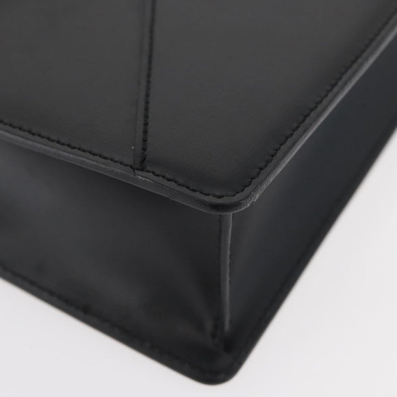 LOEWE Anagram Clutch Bag Leather Black Silver Auth BA11869