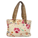 CHANEL Tote Bag Canvas White CC Auth BA1187-2