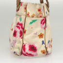 CHANEL Tote Bag Canvas White CC Auth BA1187-3