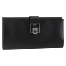Salvatore Ferragamo Gancini Long Wallet Leather Black Silver Auth BA11875A-1