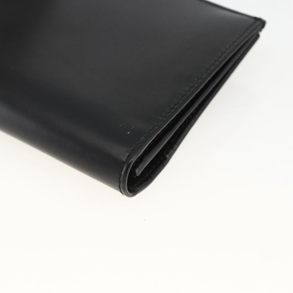 Salvatore Ferragamo Gancini Long Wallet Leather Black Silver Auth BA11875A
