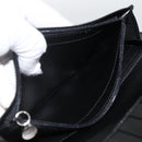 Salvatore Ferragamo Gancini Long Wallet Leather Black Silver Auth BA11875A-8