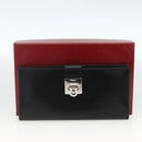 Salvatore Ferragamo Gancini Long Wallet Leather Black Silver Auth BA11875A-12
