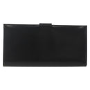 Salvatore Ferragamo Gancini Long Wallet Leather Black Silver Auth BA11875A-2