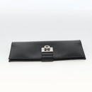 Salvatore Ferragamo Gancini Long Wallet Leather Black Silver Auth BA11875A-5