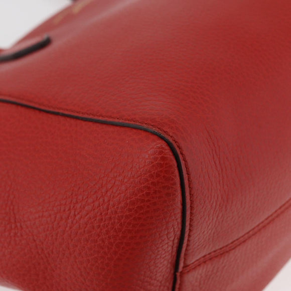 GUCCI Swing Tote Bag Leather Red Gold 354408 Auth BA11880A