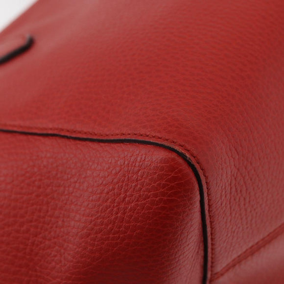 GUCCI Swing Tote Bag Leather Red Gold 354408 Auth BA11880A