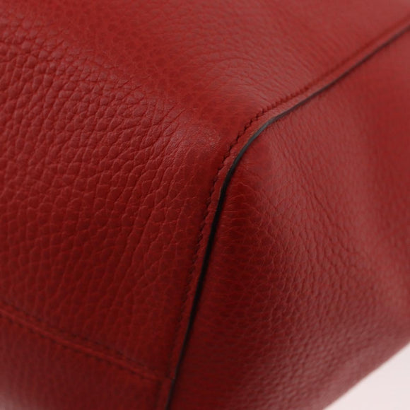 GUCCI Swing Tote Bag Leather Red Gold 354408 Auth BA11880A