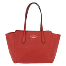 GUCCI Swing Tote Bag Leather Red Gold 354408 Auth BA11880A-13