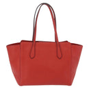 GUCCI Swing Tote Bag Leather Red Gold 354408 Auth BA11880A-2