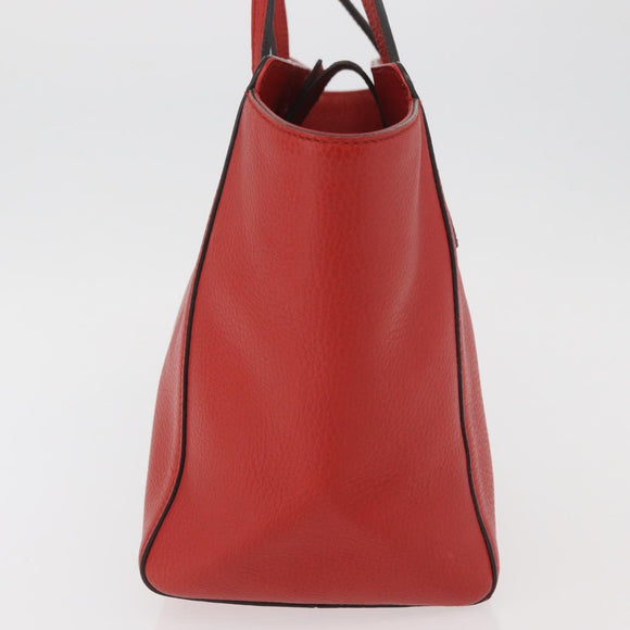 GUCCI Swing Tote Bag Leather Red Gold 354408 Auth BA11880A