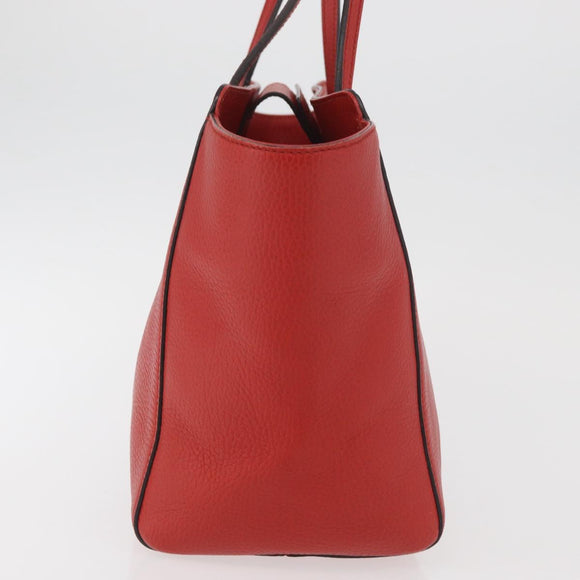 GUCCI Swing Tote Bag Leather Red Gold 354408 Auth BA11880A