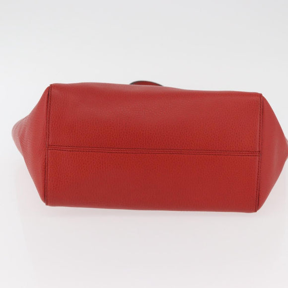 GUCCI Swing Tote Bag Leather Red Gold 354408 Auth BA11880A