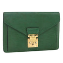 LOUIS VUITTON Epi Serie Dragonne Clutch Bag Green LV Auth BA11887-1