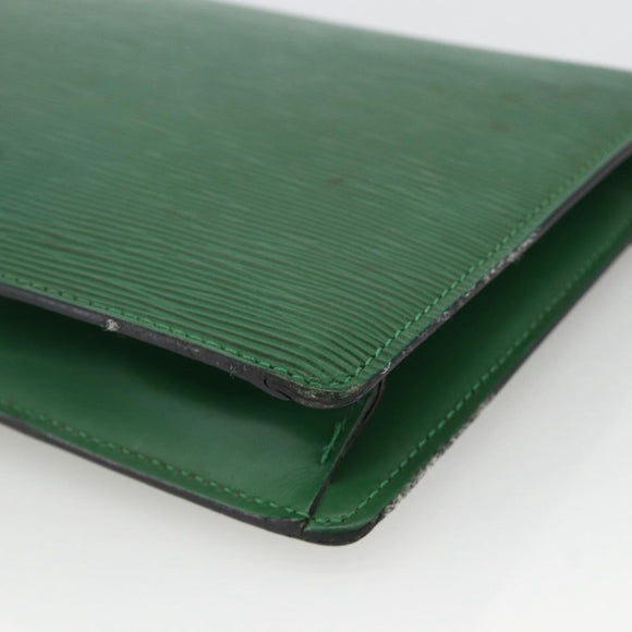 LOUIS VUITTON Epi Serie Dragonne Clutch Bag Green LV Auth BA11887