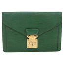 LOUIS VUITTON Epi Serie Dragonne Clutch Bag Green LV Auth BA11887-13