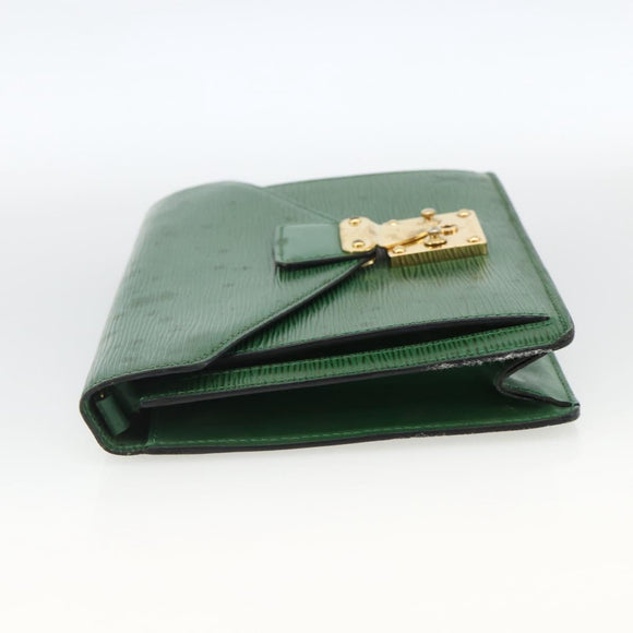 LOUIS VUITTON Epi Serie Dragonne Clutch Bag Green LV Auth BA11887