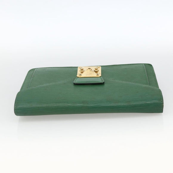 LOUIS VUITTON Epi Serie Dragonne Clutch Bag Green LV Auth BA11887