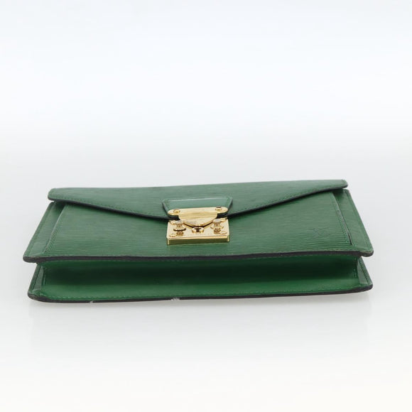 LOUIS VUITTON Epi Serie Dragonne Clutch Bag Green LV Auth BA11887