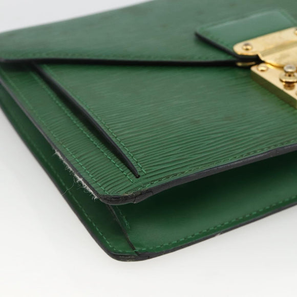 LOUIS VUITTON Epi Serie Dragonne Clutch Bag Green LV Auth BA11887