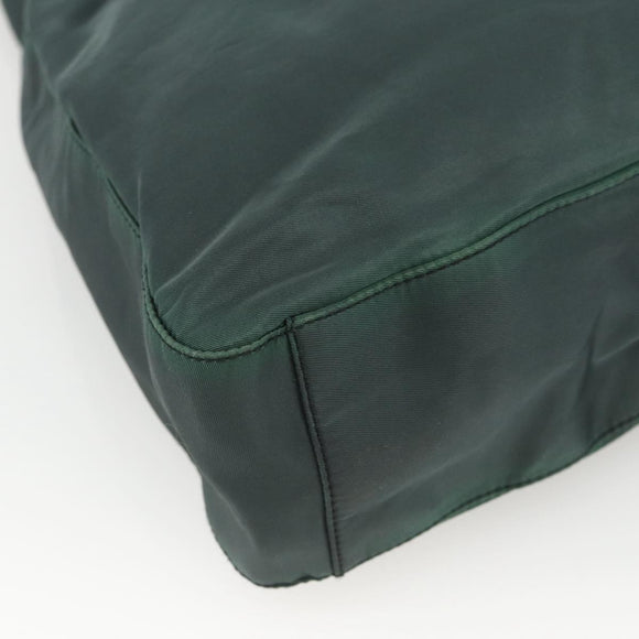 PRADA Shoulder Bag Nylon Green Silver Auth BA11893